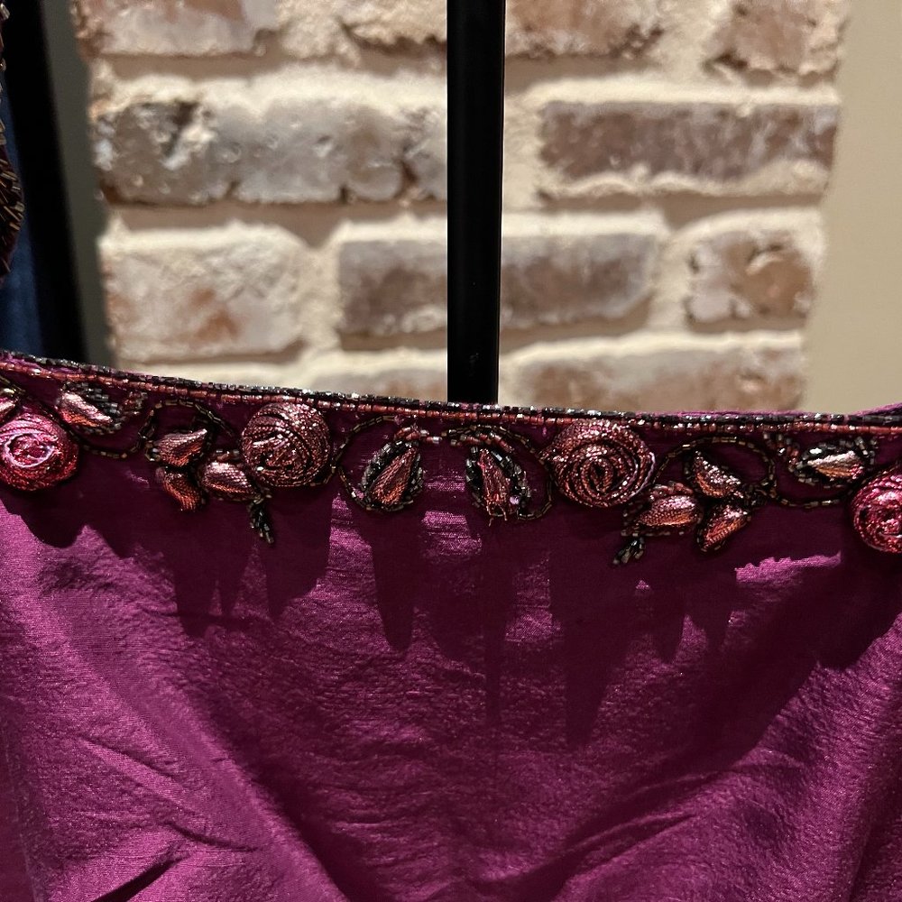 Beaded dress with flower detail